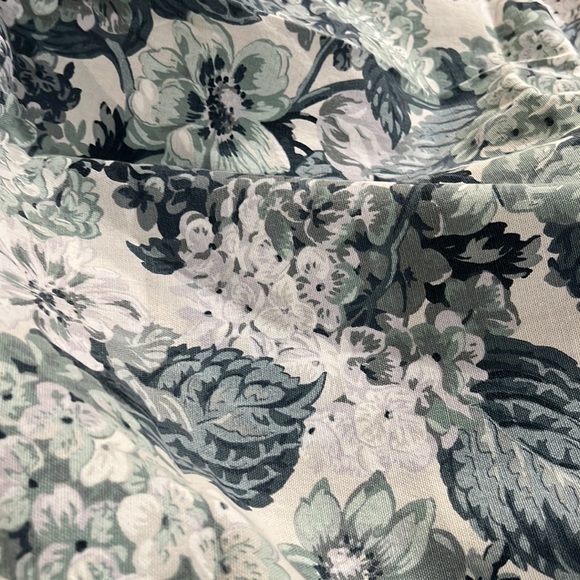 Handmade curtain panels and valances. Blue flowered pattern. - Picture 6 of 10